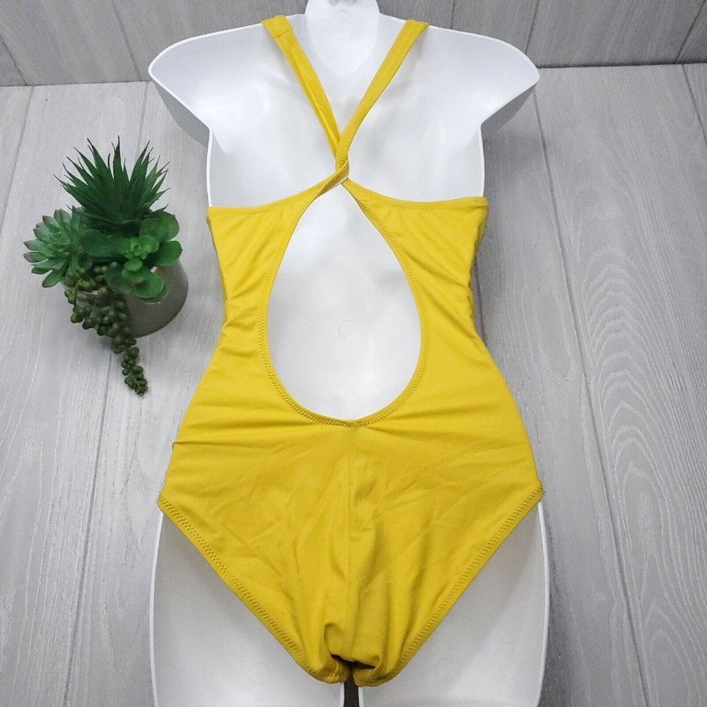 Solid & Striped Back Crisscross Size M Yellow - image 4